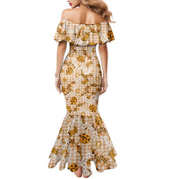 Mokihana Maile Ilima Leis Paniolo Palaka Family Matching Mermaid Dress and Hawaiian Shirt Hawaiian Kula Spirit LT9 - Polynesian Pride