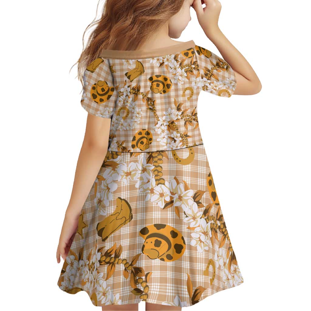 Mokihana Maile Ilima Leis Paniolo Palaka Family Matching Off Shoulder Maxi Dress and Hawaiian Shirt Hawaiian Kula Spirit LT9 - Polynesian Pride