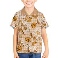 Mokihana Maile Ilima Leis Paniolo Palaka Family Matching Puletasi and Hawaiian Shirt Hawaiian Kula Spirit LT9 - Polynesian Pride
