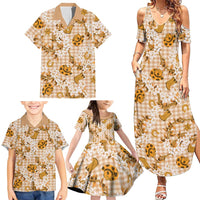 Mokihana Maile Ilima Leis Paniolo Palaka Family Matching Summer Maxi Dress and Hawaiian Shirt Hawaiian Kula Spirit LT9 - Polynesian Pride