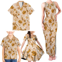 Mokihana Maile Ilima Leis Paniolo Palaka Family Matching Tank Maxi Dress and Hawaiian Shirt Hawaiian Kula Spirit LT9 - Polynesian Pride