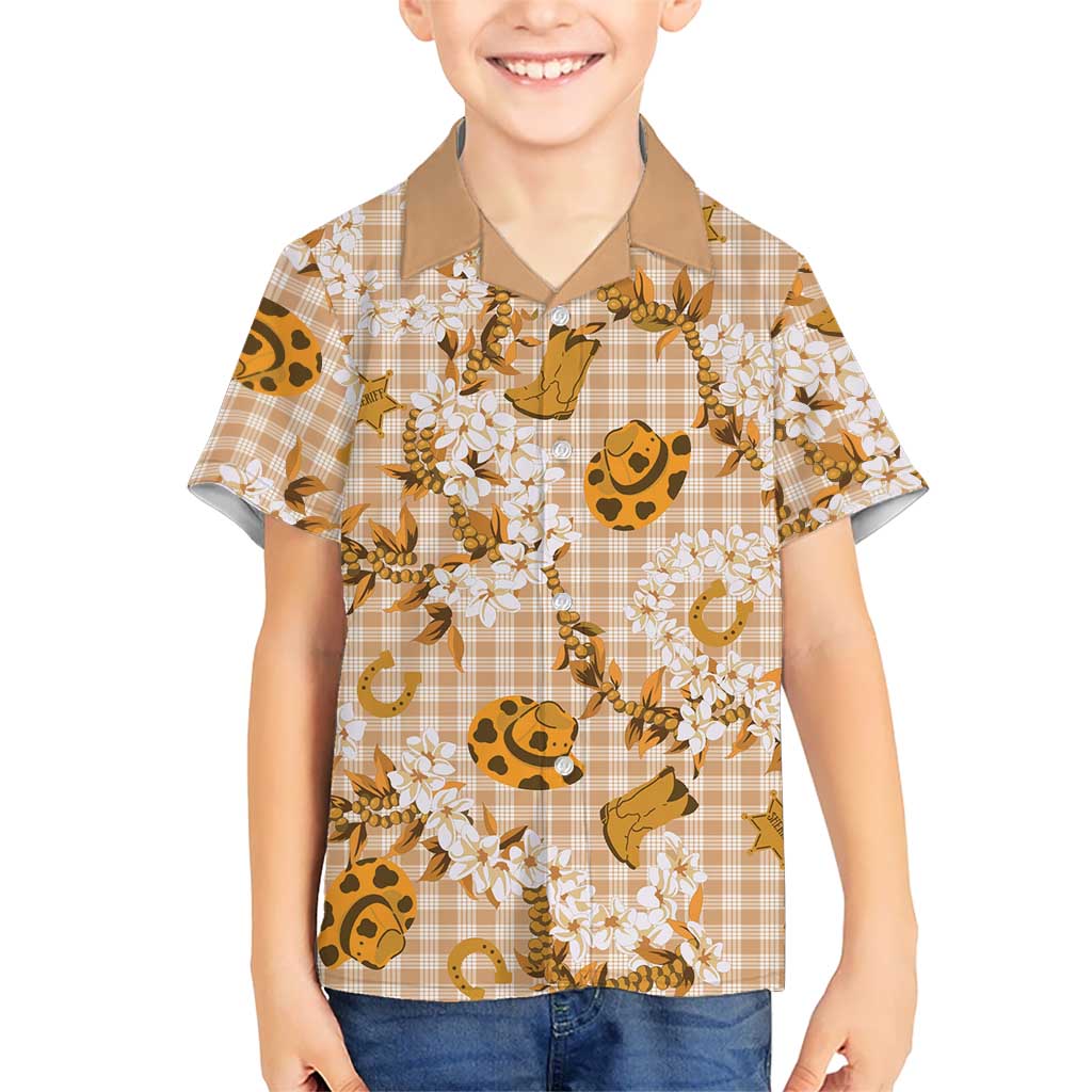 Mokihana Maile Ilima Leis Paniolo Palaka Kid Hawaiian Shirt Hawaiian Kula Spirit - Polynesian Pride