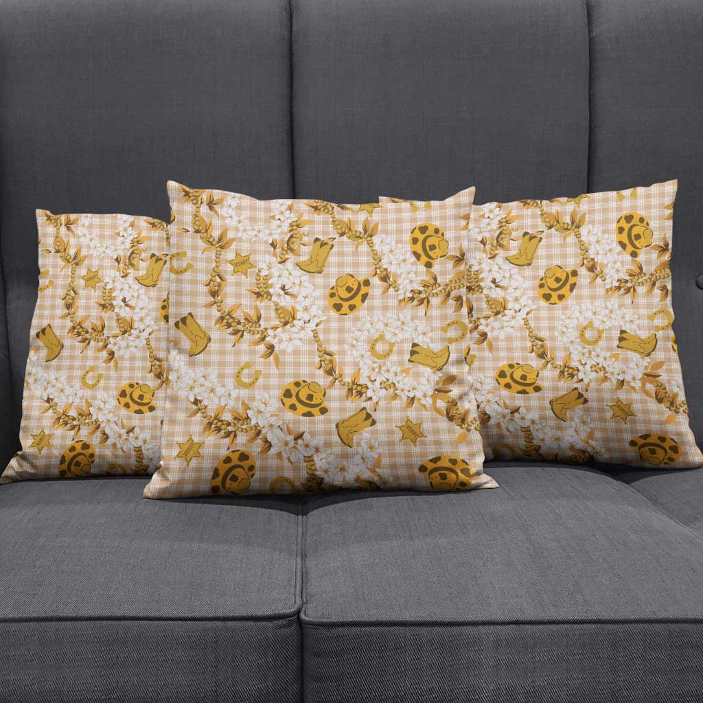 Mokihana Maile Ilima Leis Paniolo Palaka Pillow Cover Hawaiian Kula Spirit - Polynesian Pride