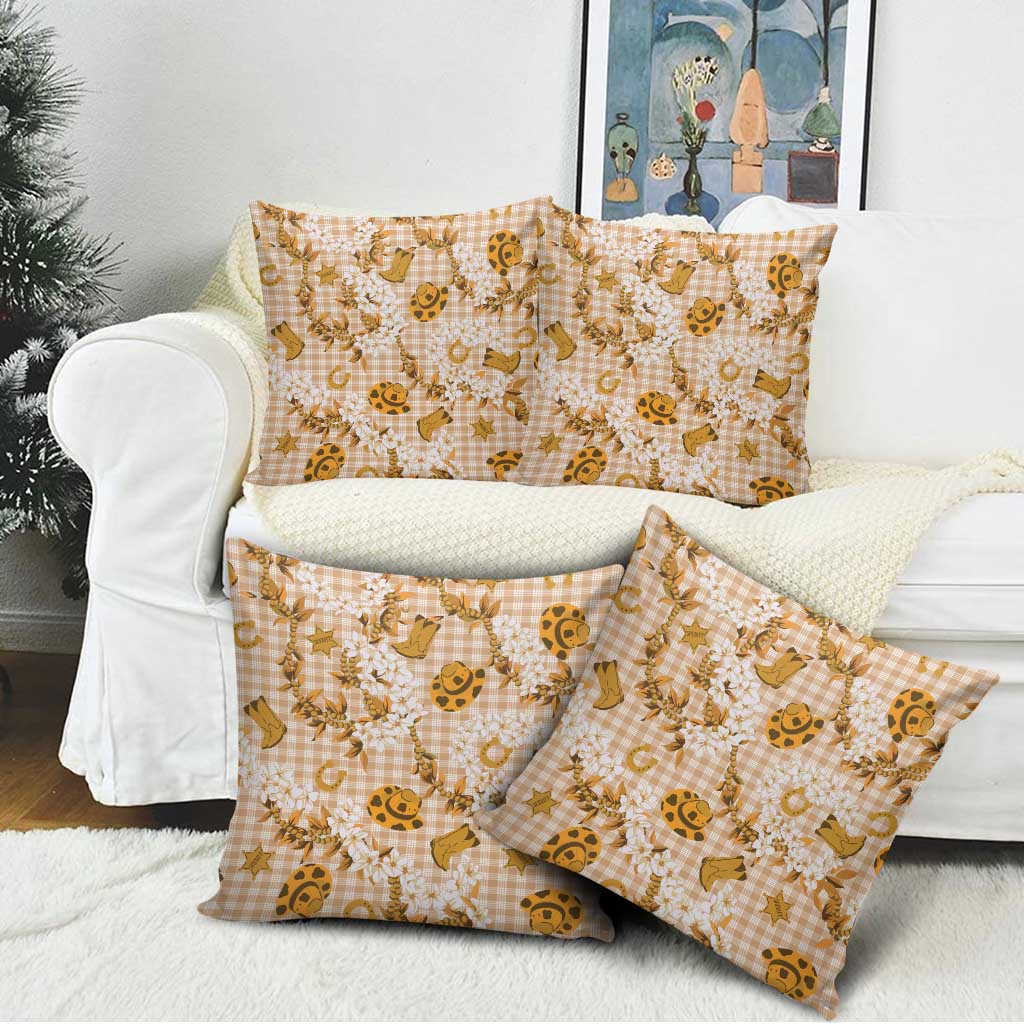 Mokihana Maile Ilima Leis Paniolo Palaka Pillow Cover Hawaiian Kula Spirit - Polynesian Pride