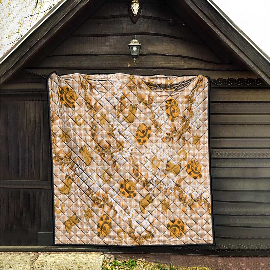 Mokihana Maile Ilima Leis Paniolo Palaka Quilt Hawaiian Kula Spirit - Polynesian Pride