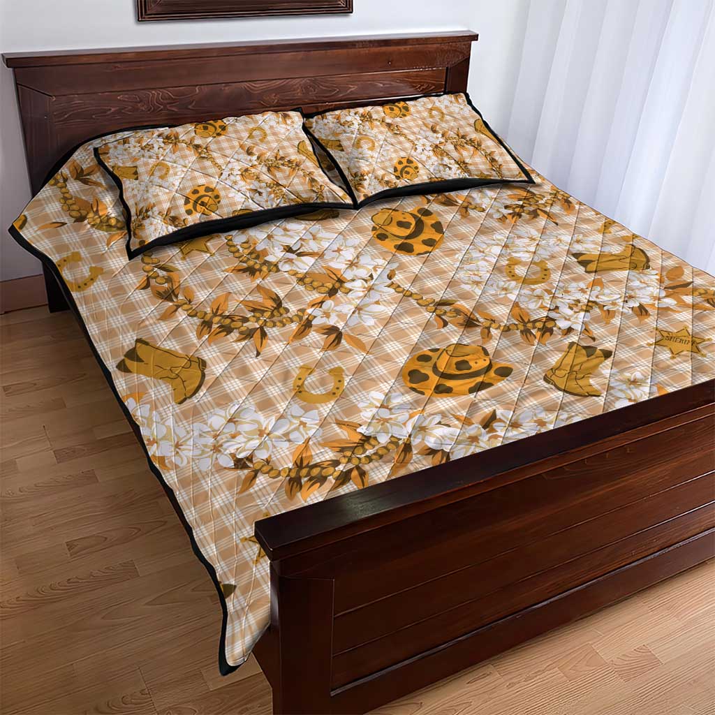 Mokihana Maile Ilima Leis Paniolo Palaka Quilt Bed Set Hawaiian Kula Spirit - Polynesian Pride
