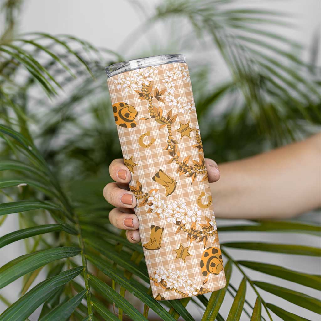 Mokihana Maile Ilima Leis Paniolo Palaka Skinny Tumbler Hawaiian Kula Spirit LT9 - Polynesian Pride