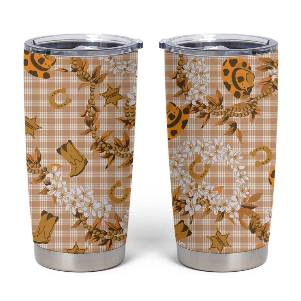 Mokihana Maile Ilima Leis Paniolo Palaka Tumbler Cup Hawaiian Kula Spirit LT9 Gold - Polynesian Pride