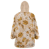 Mokihana Maile Ilima Leis Paniolo Palaka Wearable Blanket Hoodie Hawaiian Kula Spirit - Polynesian Pride