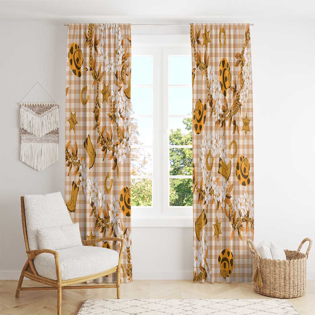 Mokihana Maile Ilima Leis Paniolo Palaka Window Curtain Hawaiian Kula Spirit - Polynesian Pride