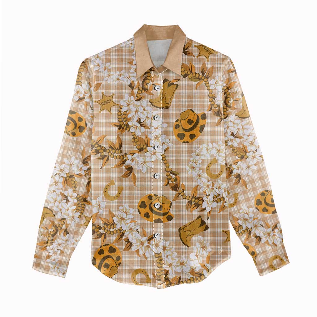 Mokihana Maile Ilima Leis Paniolo Palaka Women Casual Shirt Hawaiian Kula Spirit LT9 - Polynesian Pride