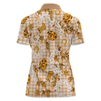 Mokihana Maile Ilima Leis Paniolo Palaka Women Polo Shirt Hawaiian Kula Spirit - Polynesian Pride