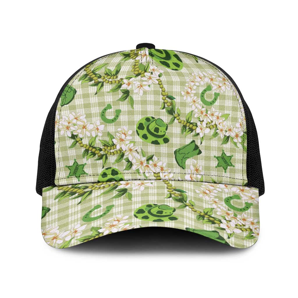 Mokihana Maile Ilima Leis Paniolo Palaka Baseball Net Cap Hawaiian Omaomo Ala Spirit - Polynesian Pride