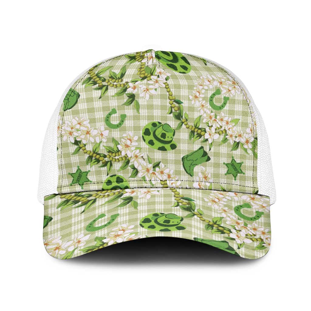Mokihana Maile Ilima Leis Paniolo Palaka Baseball Net Cap Hawaiian Omaomo Ala Spirit - Polynesian Pride