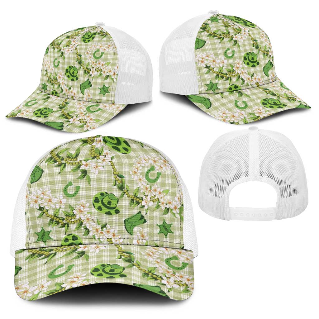 Mokihana Maile Ilima Leis Paniolo Palaka Baseball Net Cap Hawaiian Omaomo Ala Spirit - Polynesian Pride