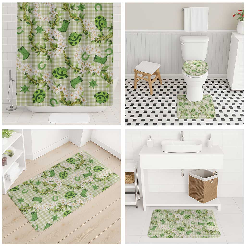 Mokihana Maile Ilima Leis Paniolo Palaka Bathroom Set Hawaiian Omaomo Ala Spirit - Polynesian Pride
