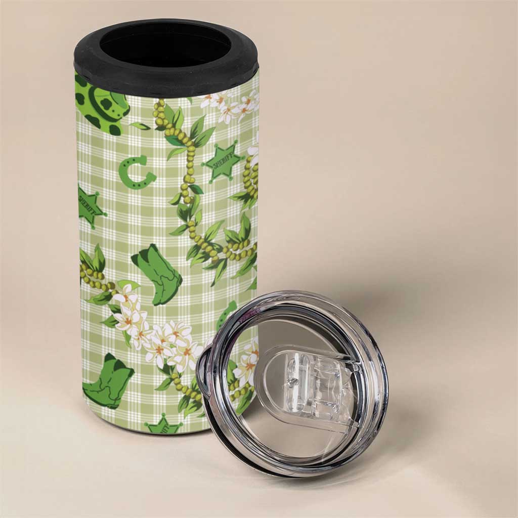 Mokihana Maile Ilima Leis Paniolo Palaka 4 in 1 Can Cooler Tumbler Hawaiian Omaomo Ala Spirit LT9 - Polynesian Pride
