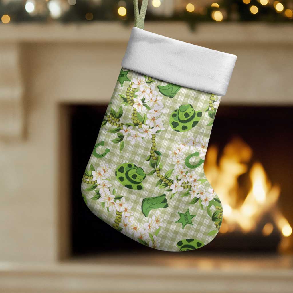 Mokihana Maile Ilima Leis Paniolo Palaka Christmas Stocking Hawaiian Omaomo Ala Spirit - Polynesian Pride