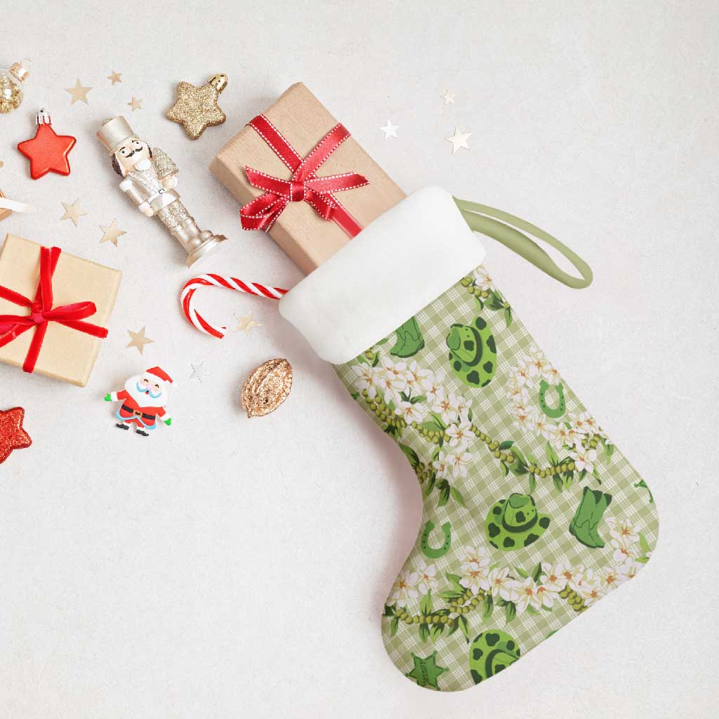 Mokihana Maile Ilima Leis Paniolo Palaka Christmas Stocking Hawaiian Omaomo Ala Spirit - Polynesian Pride