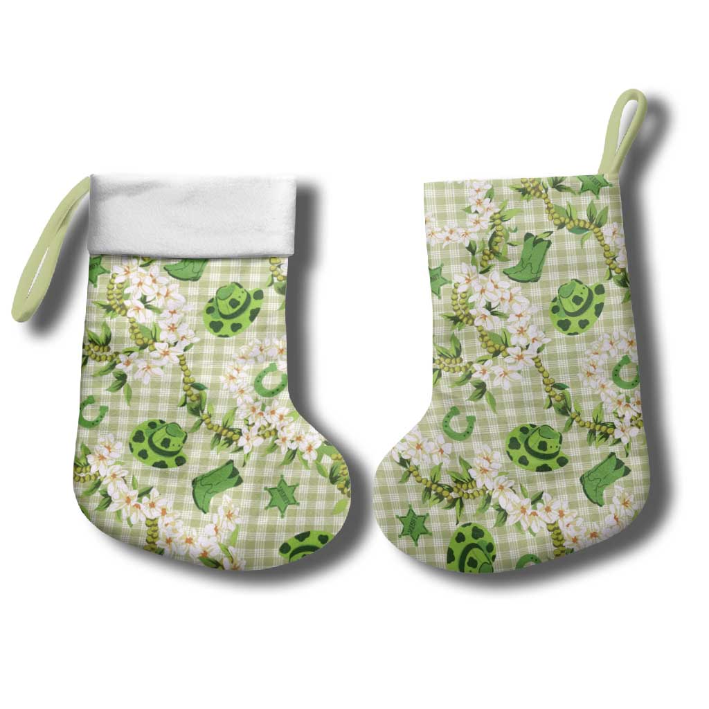 Mokihana Maile Ilima Leis Paniolo Palaka Christmas Stocking Hawaiian Omaomo Ala Spirit - Polynesian Pride