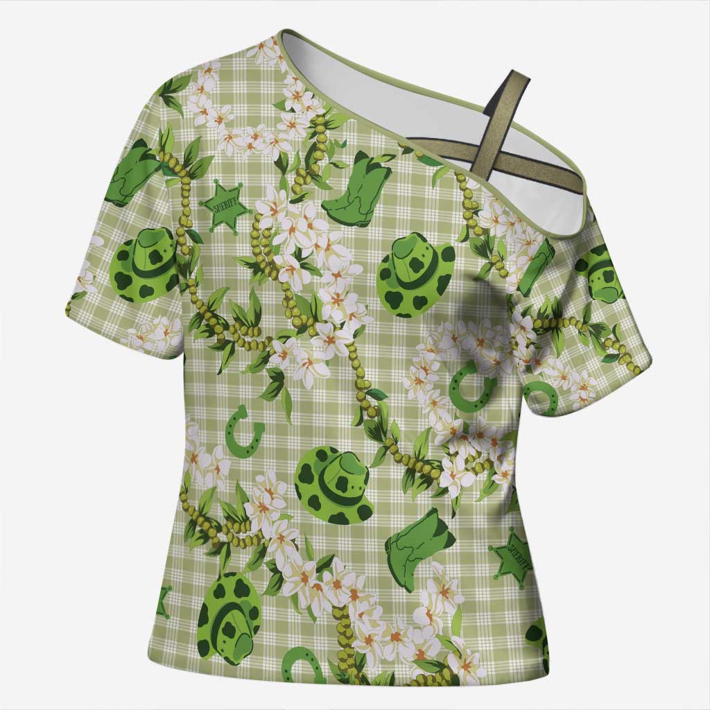 Mokihana Maile Ilima Leis Paniolo Palaka Cross Shoulder Shirt Hawaiian Omaomo Ala Spirit - Polynesian Pride