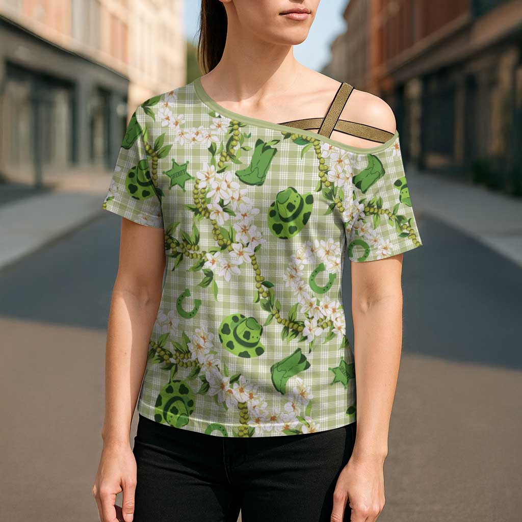 Mokihana Maile Ilima Leis Paniolo Palaka Cross Shoulder Shirt Hawaiian Omaomo Ala Spirit - Polynesian Pride