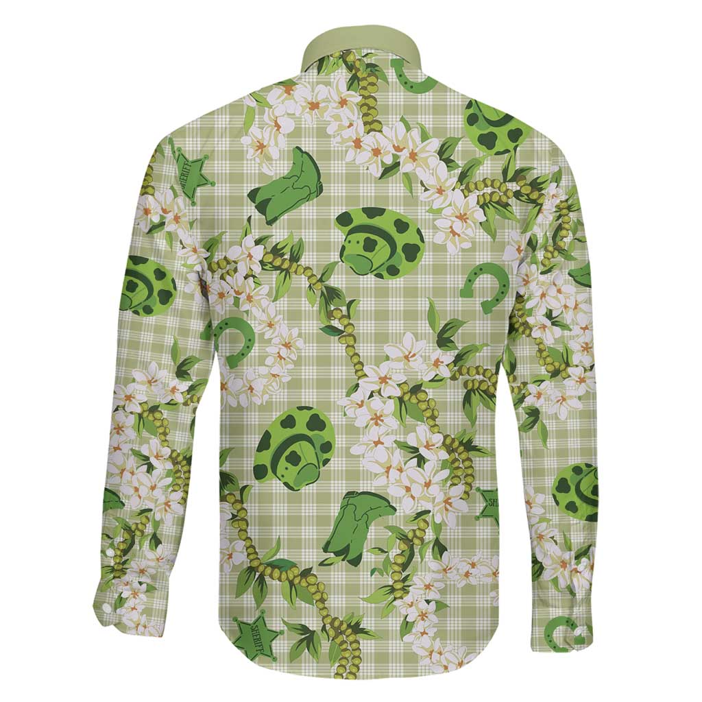 Mokihana Maile Ilima Leis Paniolo Palaka Family Matching Off The Shoulder Long Sleeve Dress and Hawaiian Shirt Hawaiian Omaomo Ala Spirit LT9 - Polynesian Pride