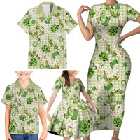 Mokihana Maile Ilima Leis Paniolo Palaka Family Matching Short Sleeve Bodycon Dress and Hawaiian Shirt Hawaiian Omaomo Ala Spirit LT9 - Polynesian Pride