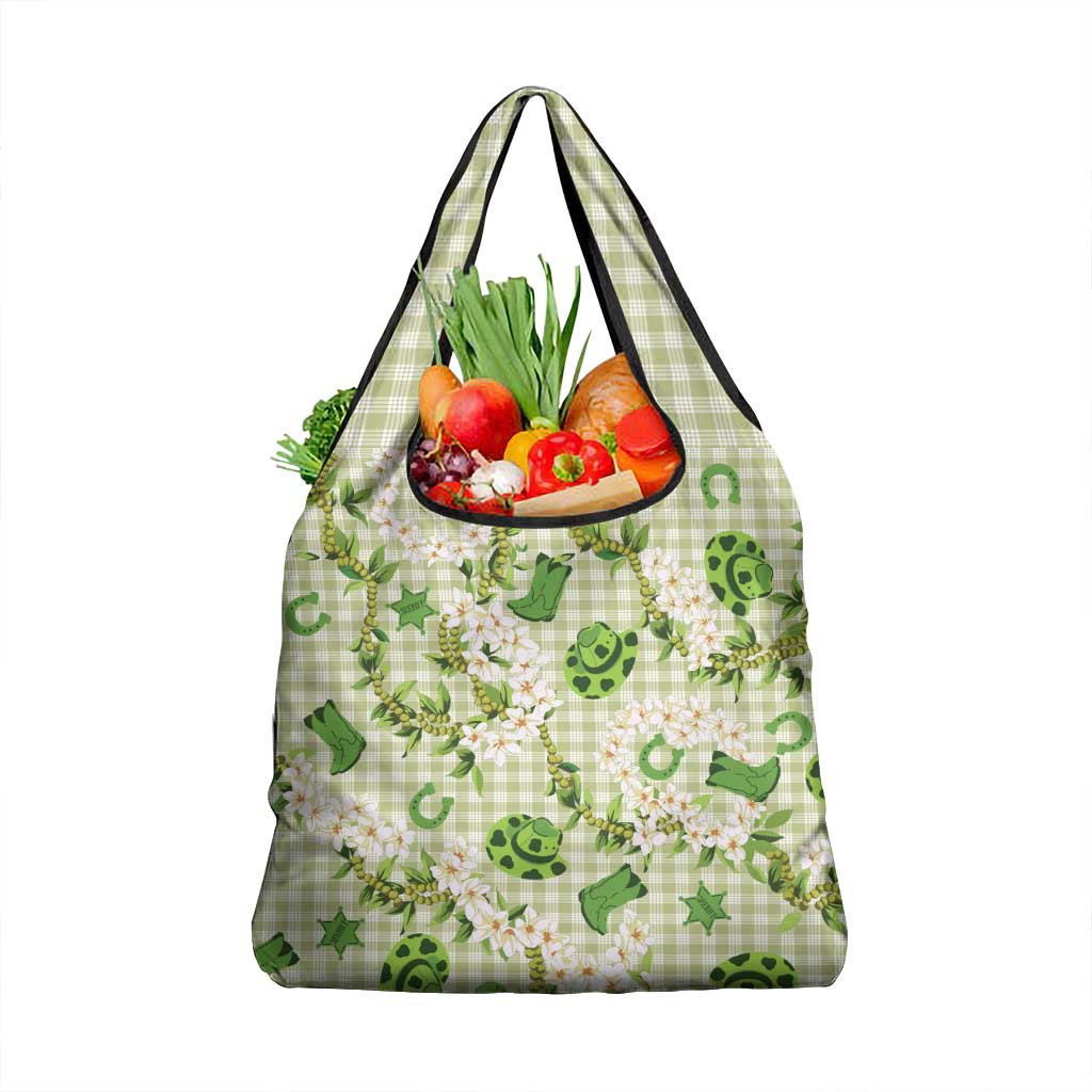 Mokihana Maile Ilima Leis Paniolo Palaka Grocery Bag Hawaiian Omaomo Ala Spirit - Polynesian Pride