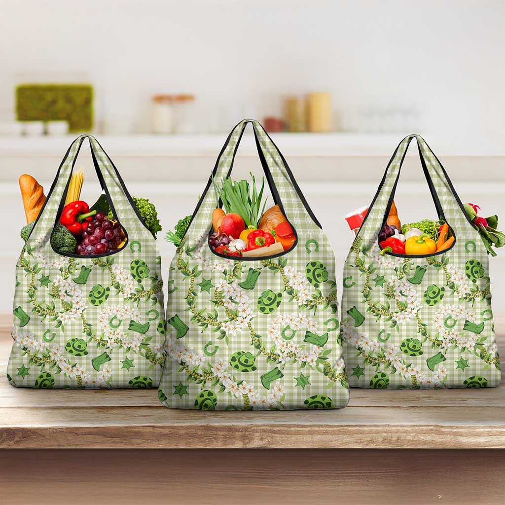 Mokihana Maile Ilima Leis Paniolo Palaka Grocery Bag Hawaiian Omaomo Ala Spirit - Polynesian Pride