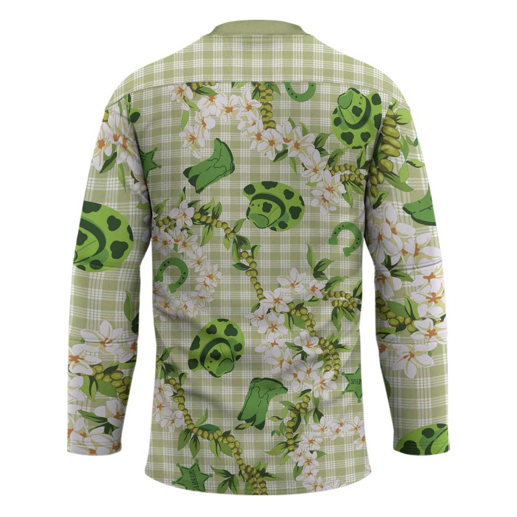 Mokihana Maile Ilima Leis Paniolo Palaka Hockey Jersey Hawaiian Omaomo Ala Spirit - Polynesian Pride