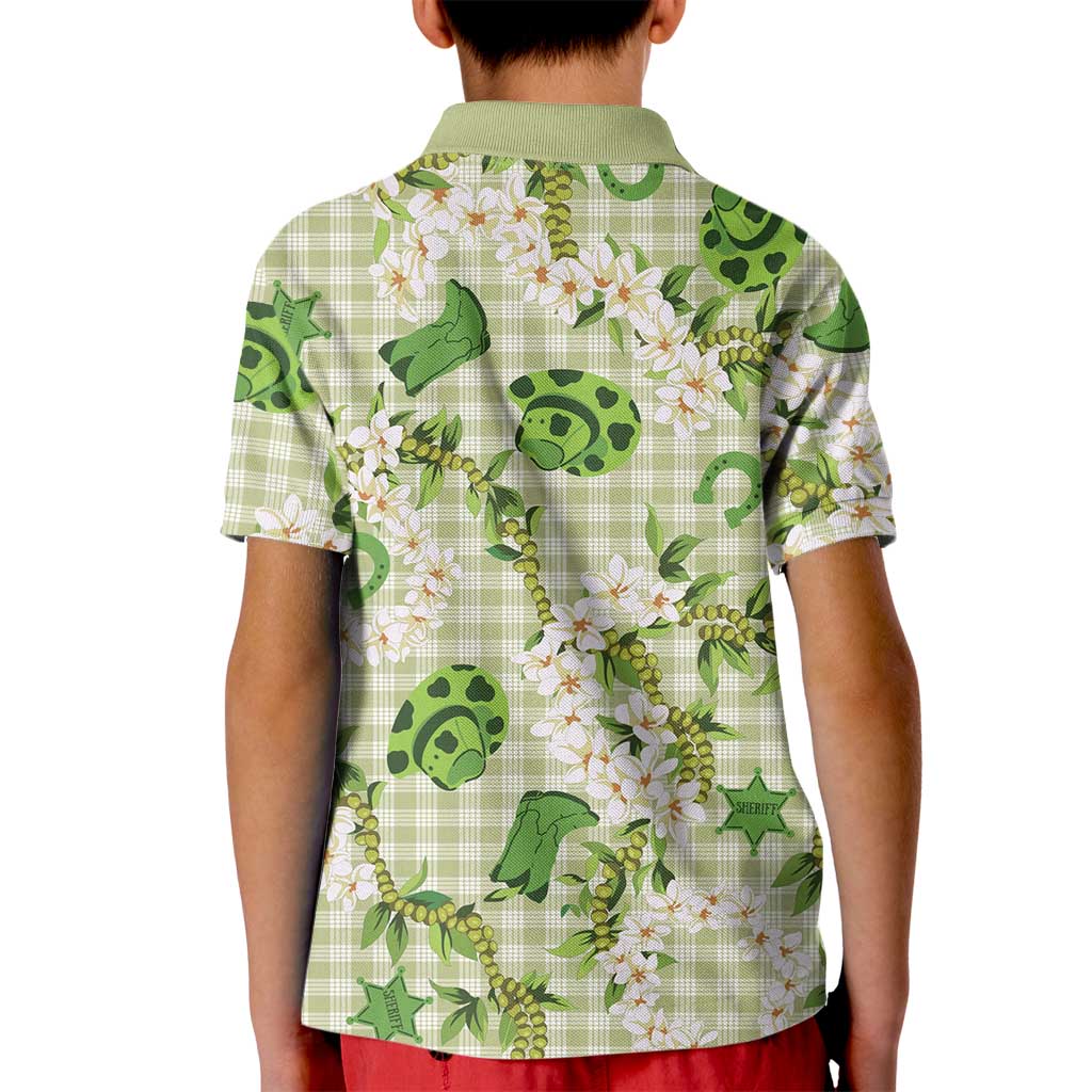 Mokihana Maile Ilima Leis Paniolo Palaka Kid Polo Shirt Hawaiian Omaomo Ala Spirit - Polynesian Pride