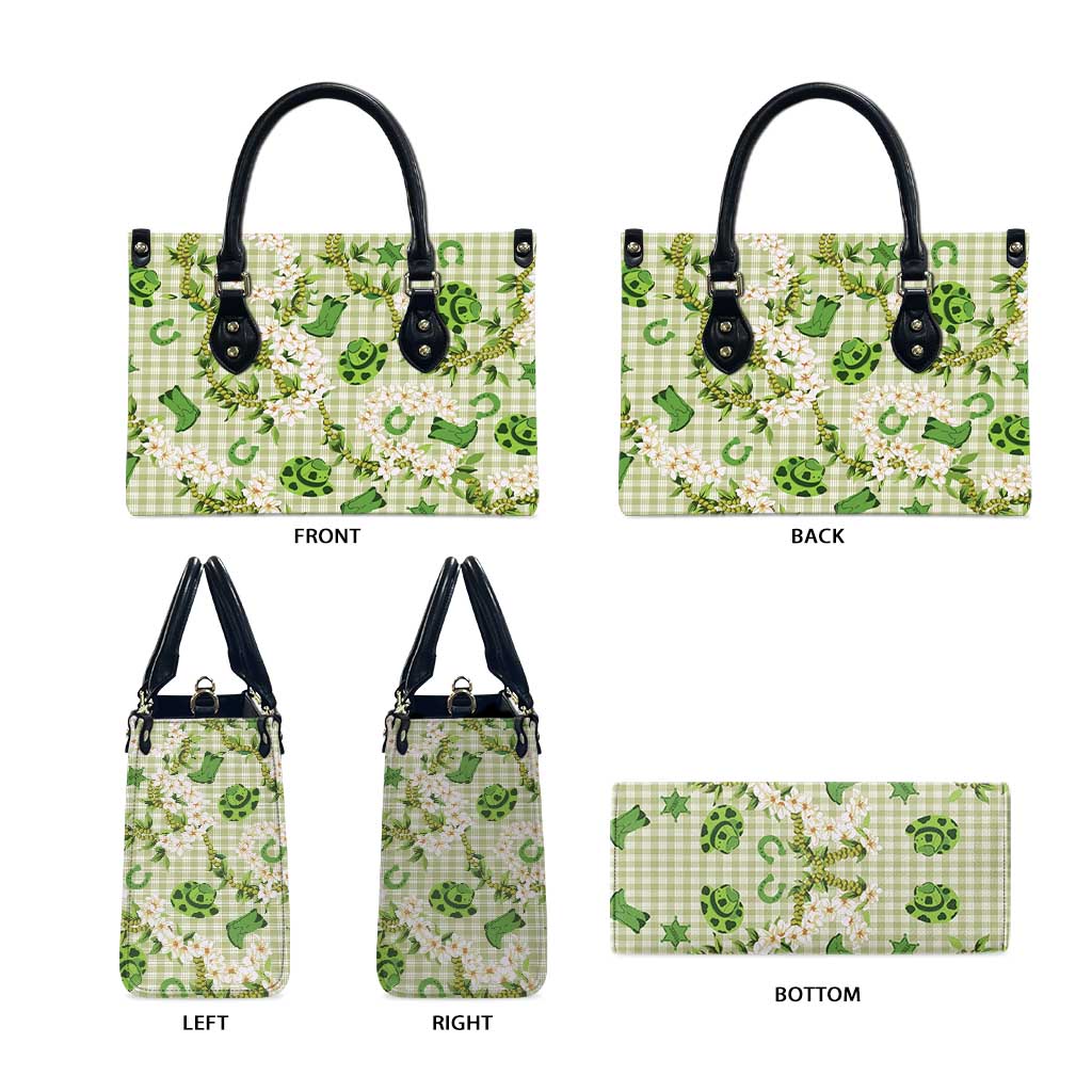 Mokihana Maile Ilima Leis Paniolo Palaka Leather Bag Hawaiian Omaomo Ala Spirit - Polynesian Pride
