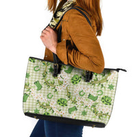 Mokihana Maile Ilima Leis Paniolo Palaka Leather Tote Bag Hawaiian Omaomo Ala Spirit - Polynesian Pride