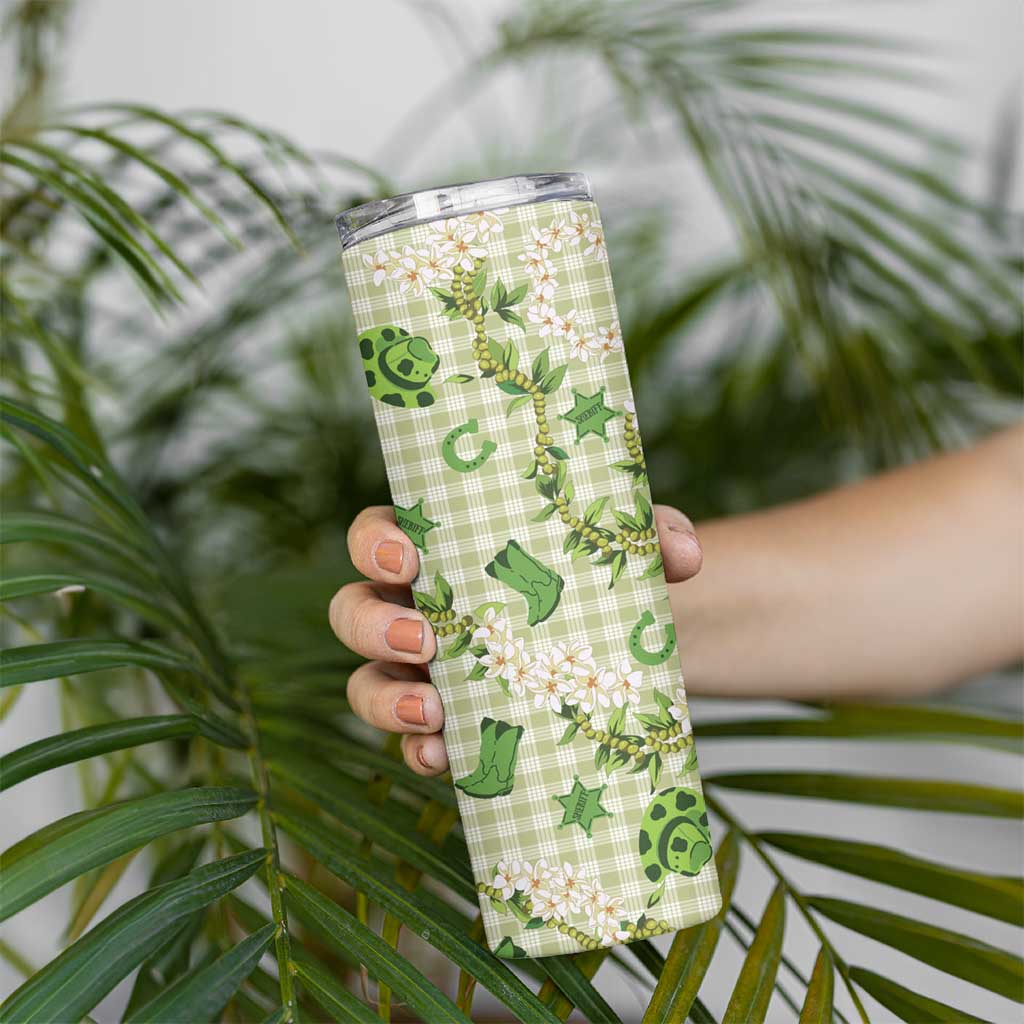 Mokihana Maile Ilima Leis Paniolo Palaka Skinny Tumbler Hawaiian Omaomo Ala Spirit LT9 - Polynesian Pride