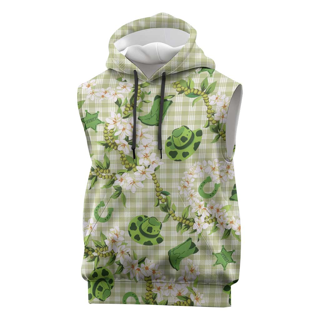 Mokihana Maile Ilima Leis Paniolo Palaka Sleeveless Hoodie Hawaiian Omaomo Ala Spirit - Polynesian Pride