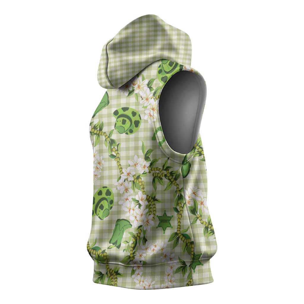 Mokihana Maile Ilima Leis Paniolo Palaka Sleeveless Hoodie Hawaiian Omaomo Ala Spirit - Polynesian Pride