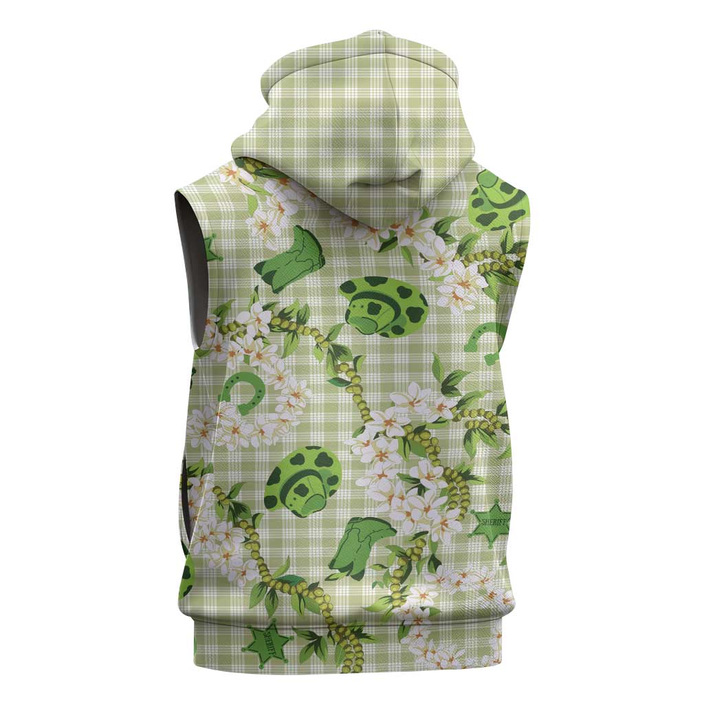 Mokihana Maile Ilima Leis Paniolo Palaka Sleeveless Zip Hoodie Hawaiian Omaomo Ala Spirit - Polynesian Pride