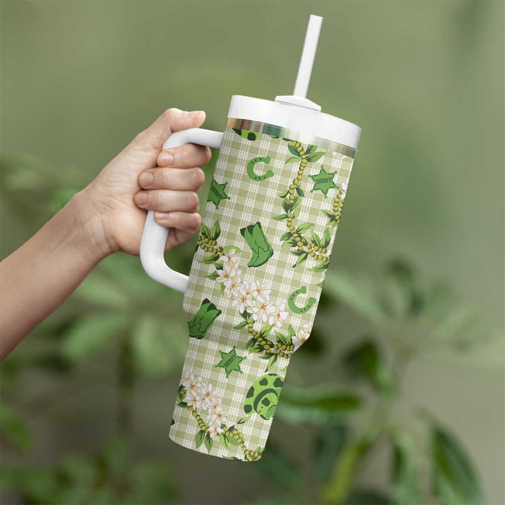 Mokihana Maile Ilima Leis Paniolo Palaka Tumbler With Handle Hawaiian Omaomo Ala Spirit - Polynesian Pride