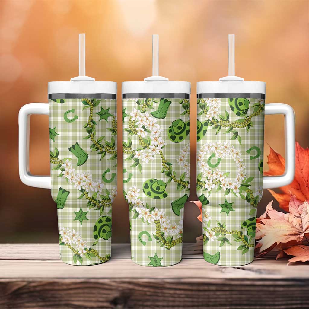 Mokihana Maile Ilima Leis Paniolo Palaka Tumbler With Handle Hawaiian Omaomo Ala Spirit - Polynesian Pride