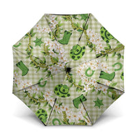 Mokihana Maile Ilima Leis Paniolo Palaka Umbrella Hawaiian Omaomo Ala Spirit LT9 One Size Folded 11.42 inch Opened Diameter 37.4 inch Green - Polynesian Pride