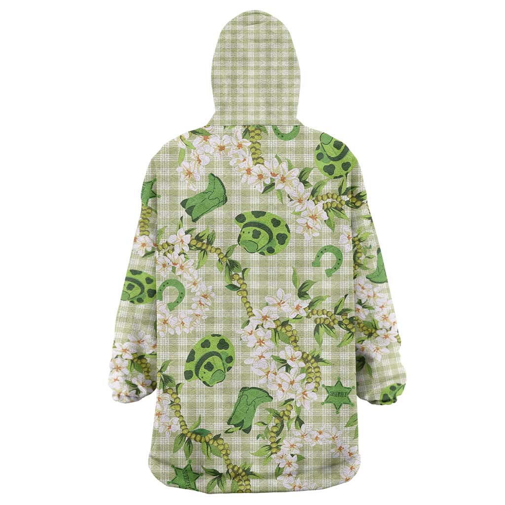 Mokihana Maile Ilima Leis Paniolo Palaka Wearable Blanket Hoodie Hawaiian Omaomo Ala Spirit LT9 - Polynesian Pride