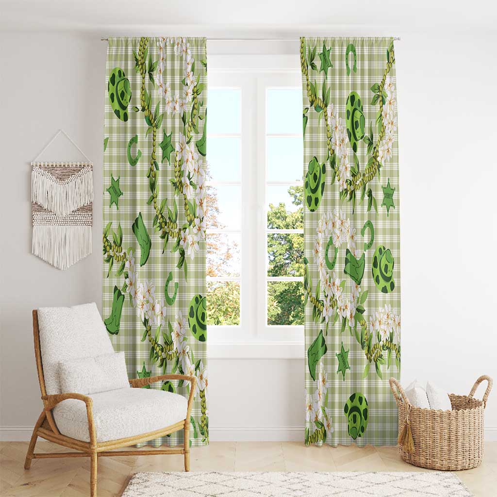 Mokihana Maile Ilima Leis Paniolo Palaka Window Curtain Hawaiian Omaomo Ala Spirit - Polynesian Pride