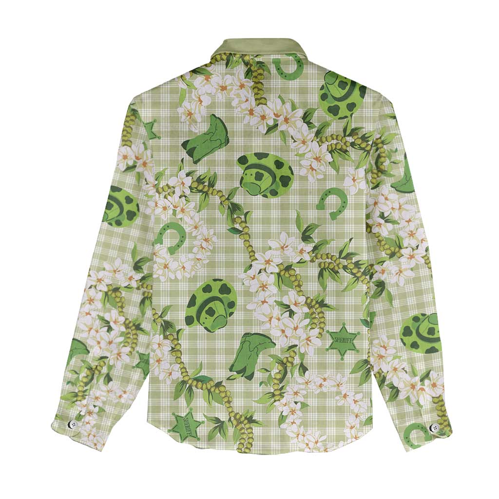 Mokihana Maile Ilima Leis Paniolo Palaka Women Casual Shirt Hawaiian Omaomo Ala Spirit LT9 - Polynesian Pride