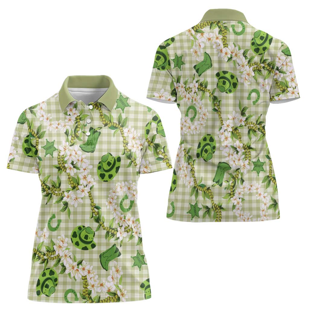 Mokihana Maile Ilima Leis Paniolo Palaka Women Polo Shirt Hawaiian Omaomo Ala Spirit LT9 - Polynesian Pride