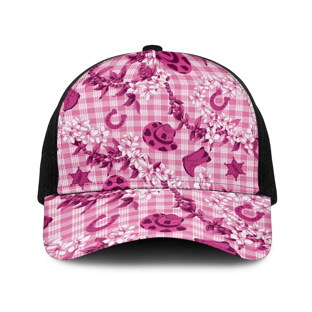 Mokihana Maile Ilima Leis Paniolo Palaka Baseball Net Cap Hawaiian Omaomo Ulaula Spirit - Polynesian Pride