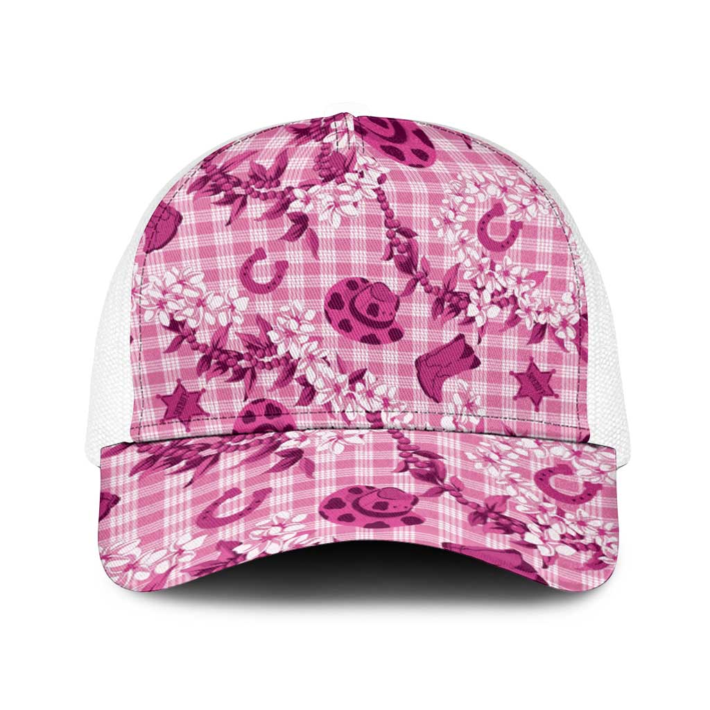 Mokihana Maile Ilima Leis Paniolo Palaka Baseball Net Cap Hawaiian Omaomo Ulaula Spirit - Polynesian Pride