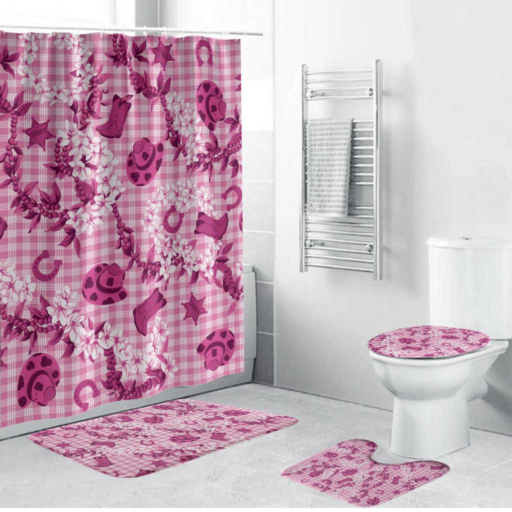Mokihana Maile Ilima Leis Paniolo Palaka Bathroom Set Hawaiian Omaomo Ulaula Spirit - Polynesian Pride