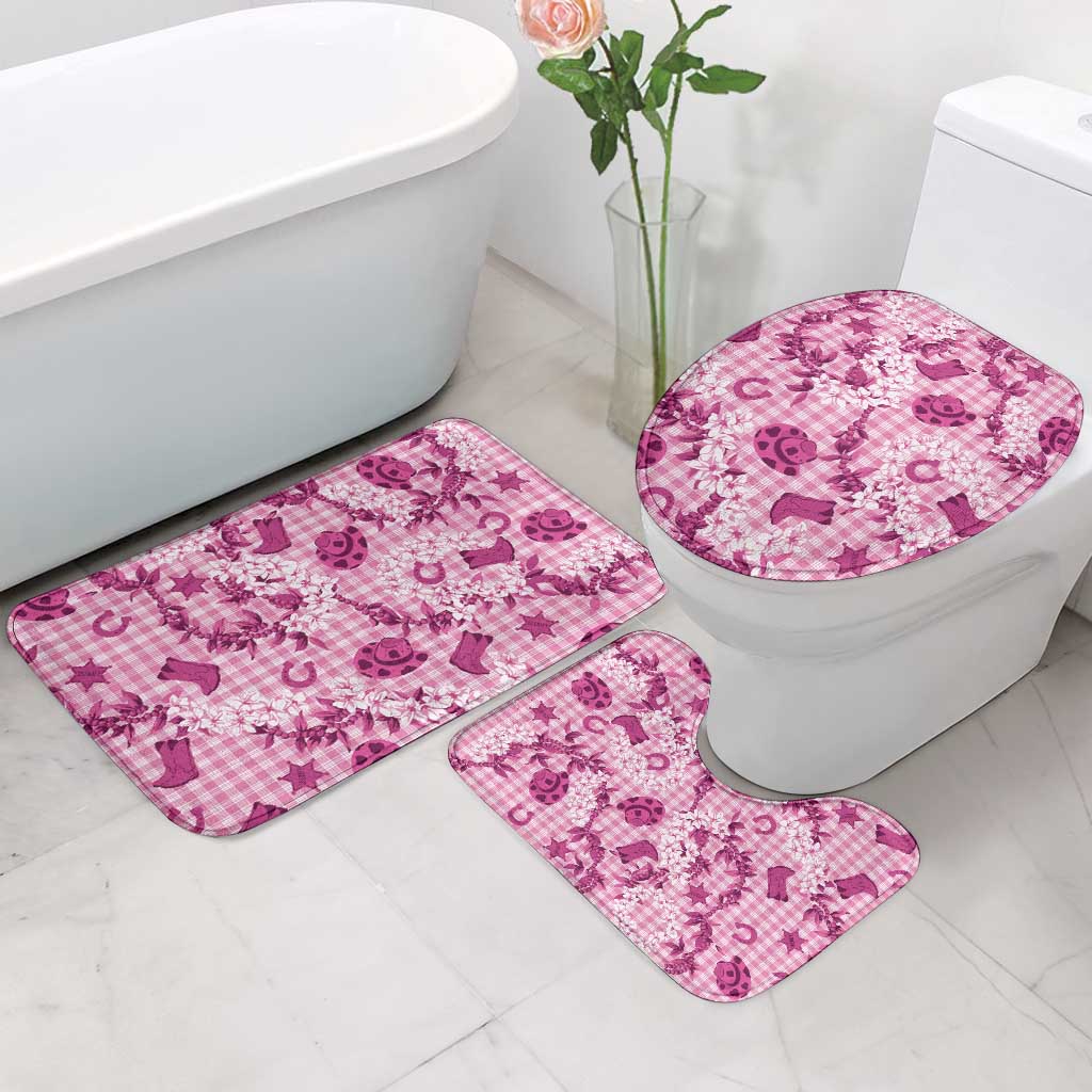Mokihana Maile Ilima Leis Paniolo Palaka Bathroom Set Hawaiian Omaomo Ulaula Spirit - Polynesian Pride
