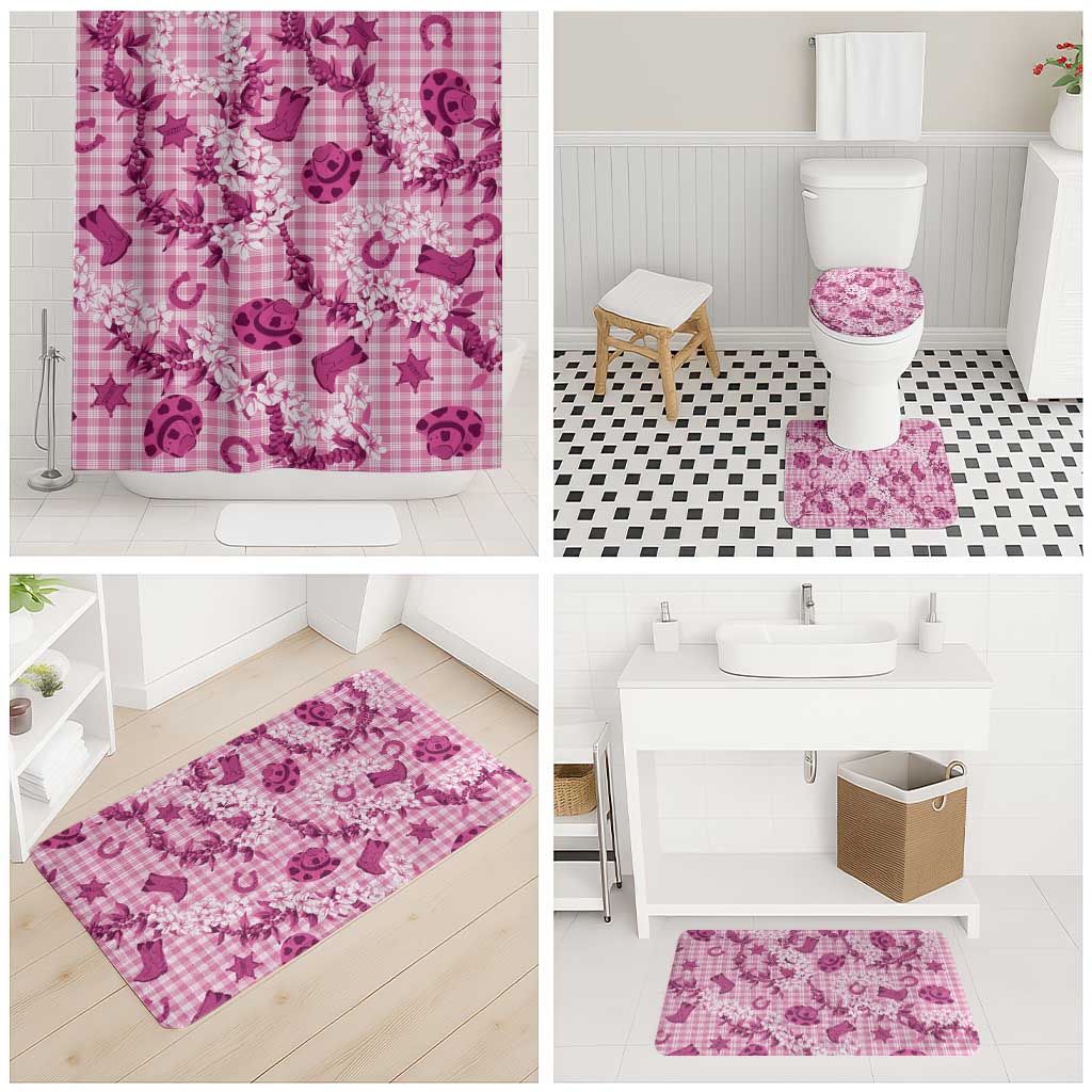 Mokihana Maile Ilima Leis Paniolo Palaka Bathroom Set Hawaiian Omaomo Ulaula Spirit - Polynesian Pride